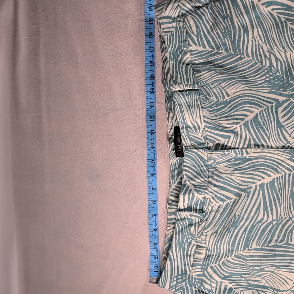 Talbots Turquoise Leafy Print Bermuda Shorts Size 22 Petite - Picture 4 of 9